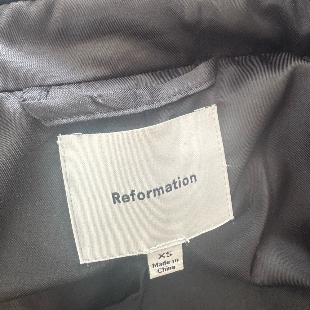 Reformation Eden Nipped Waist Coat Black - Size XS - Picture 6 of 13